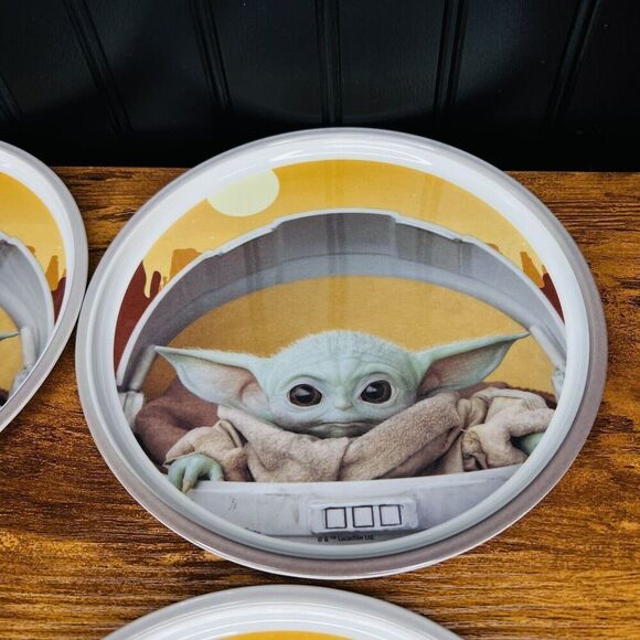 4 Star Wars  8” The Mandalorian The Child Plastic Plate Baby Yoda Zak! Designs - Picture 4 of 9